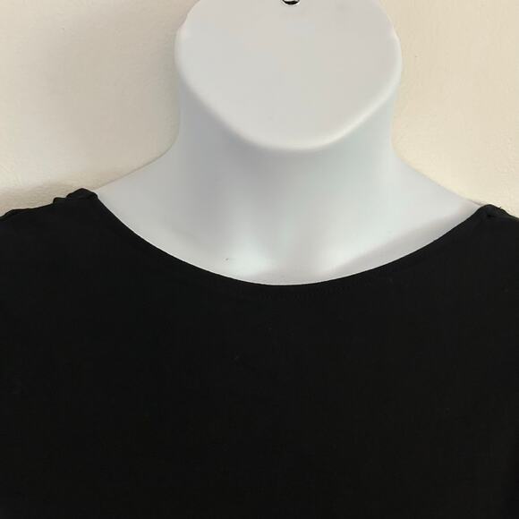 Madewell Women's Low Back Tee Cap Sleeve Top Cotton Stretch Black Medium NEW - Picture 4 of 9